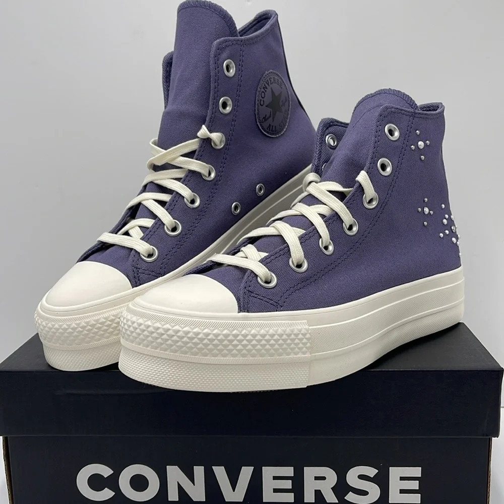 Converse WMNS А12513С CTAS LIFT HI LAVENDER ASH/EGRET/BLACK Platforms Sneakers